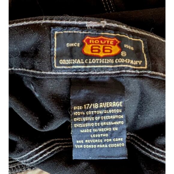 NEW Y2K Route 66 Junior Carpenter Jeans 17/18 Black Wide Leg Streetwear Vintage - Picture 10 of 12